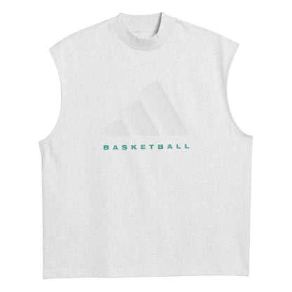 Grey - Front - Adidas Unisex Adult Adi Cotton Basketball Tank Top