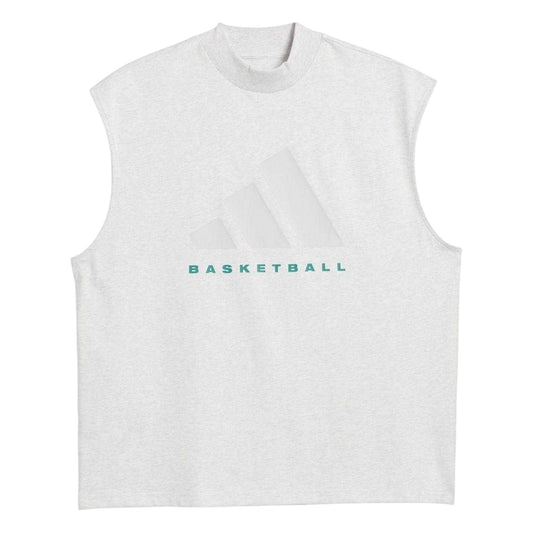 Grey - Front - Adidas Unisex Adult Adi Cotton Basketball Tank Top