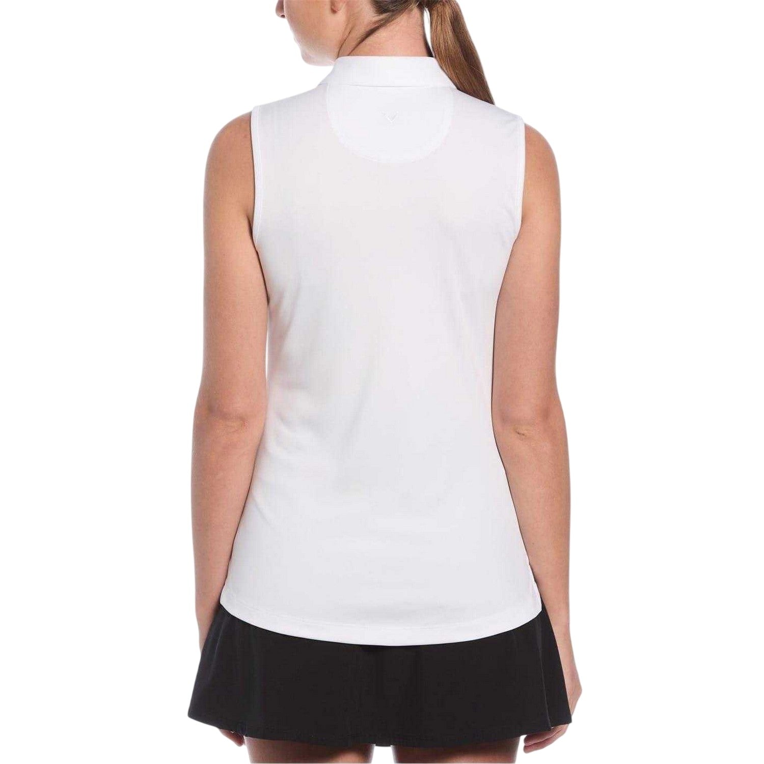Bright White - Back - Callaway Womens-Ladies Collared Sleeveless Polo Shirt