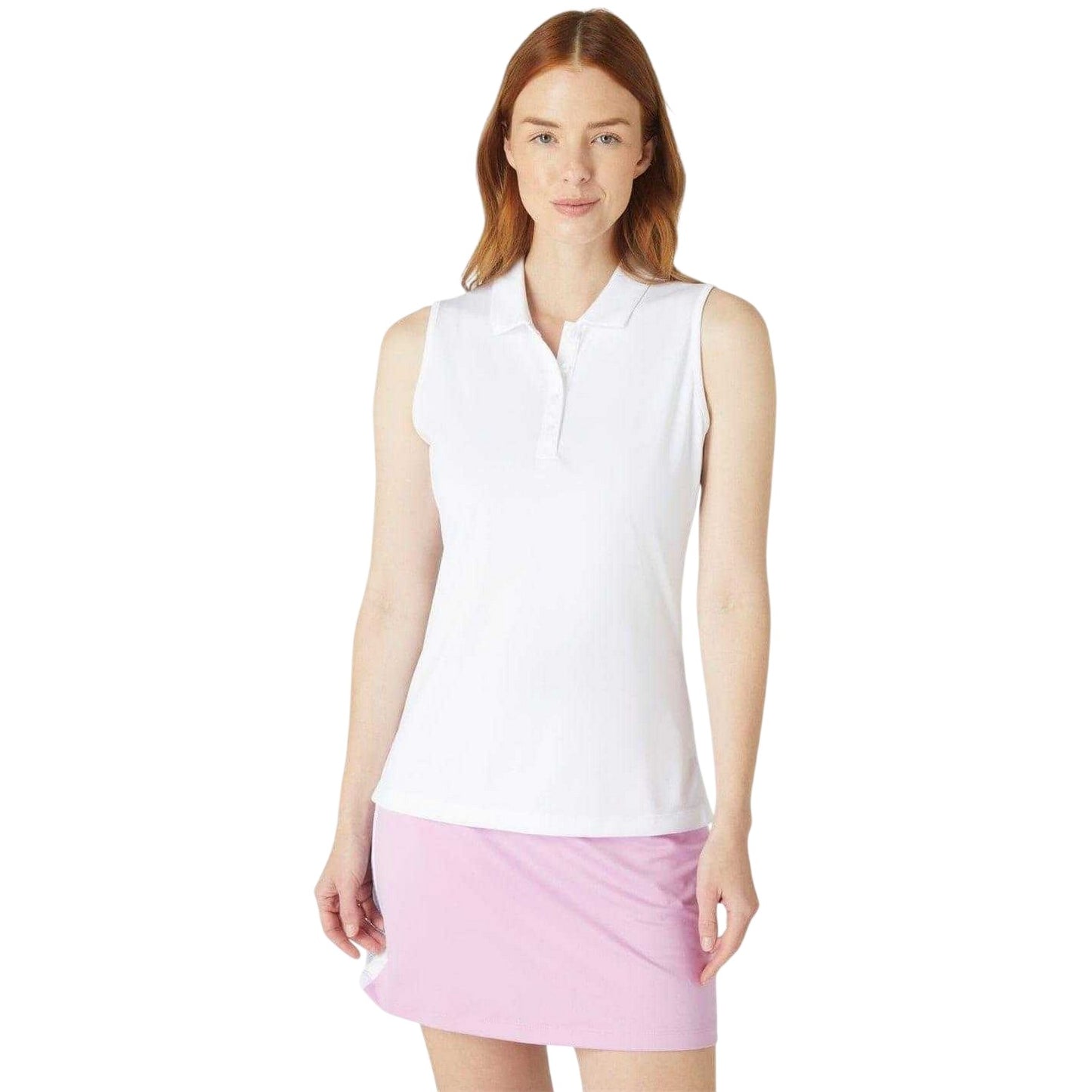 Bright White - Front - Callaway Womens-Ladies Collared Sleeveless Polo Shirt