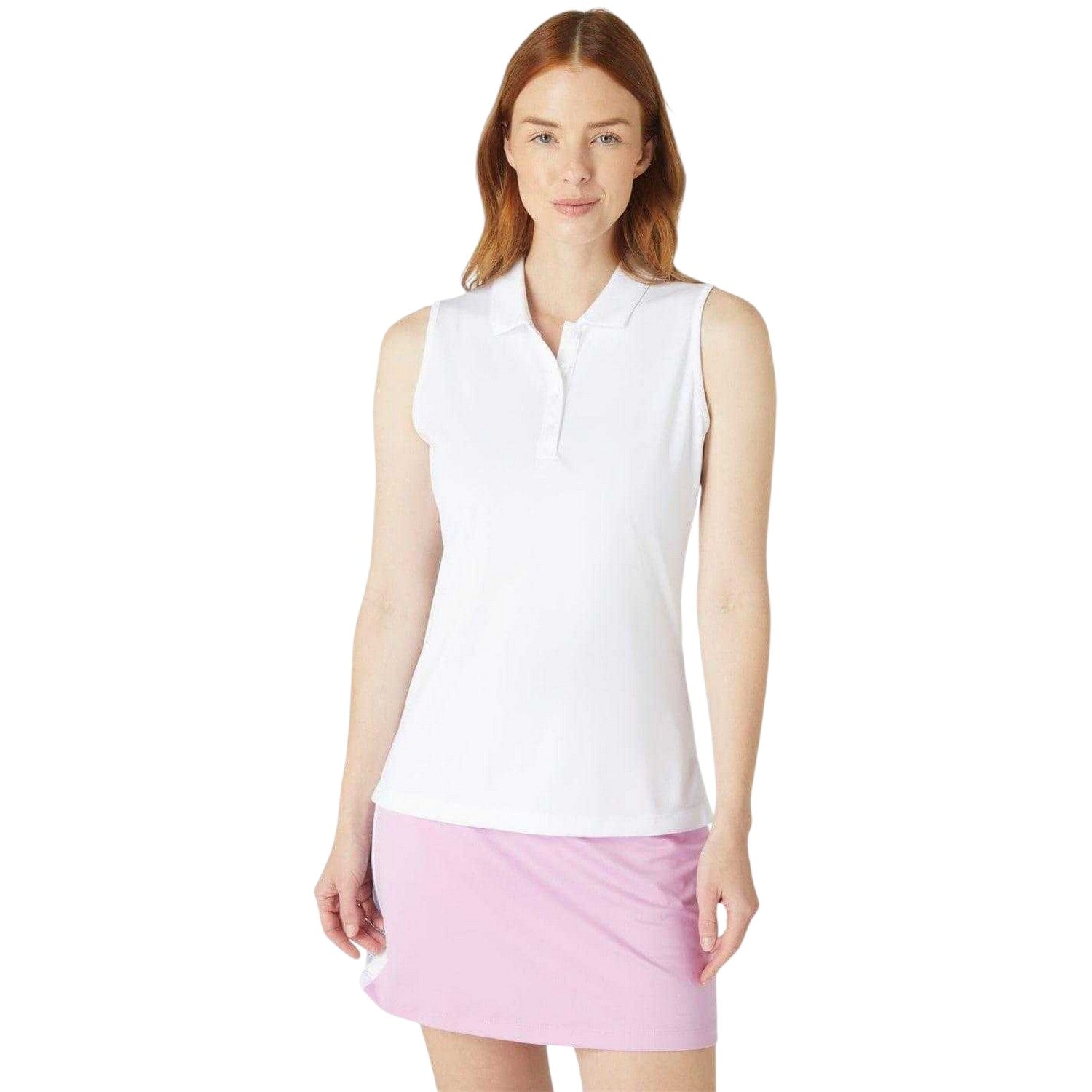 Bright White - Front - Callaway Womens-Ladies Collared Sleeveless Polo Shirt