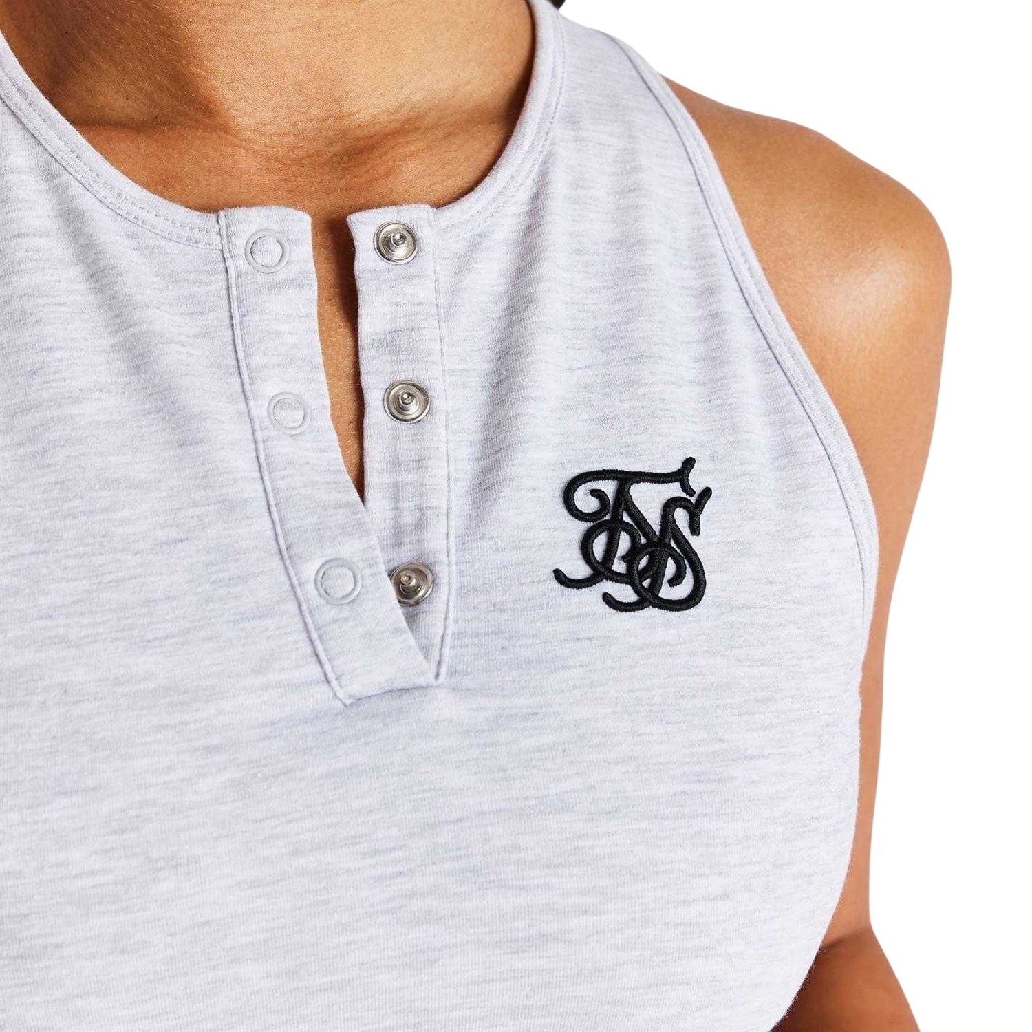 Grey - Lifestyle - SikSilk Womens-Ladies Slim Crop Top