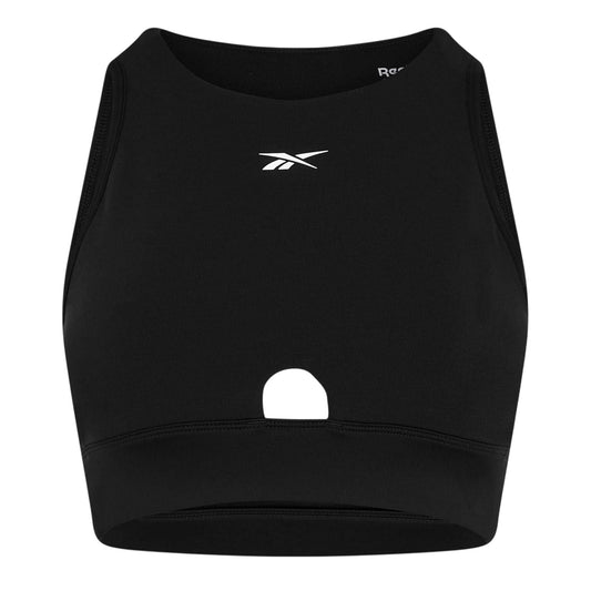 Black - Front - Reebok Womens-Ladies Crew Neck Skinny Athletic Top