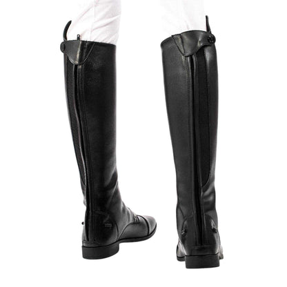 Black - Back - Brogini Womens-Ladies Albareto Leather Low Heel Long Riding Boots