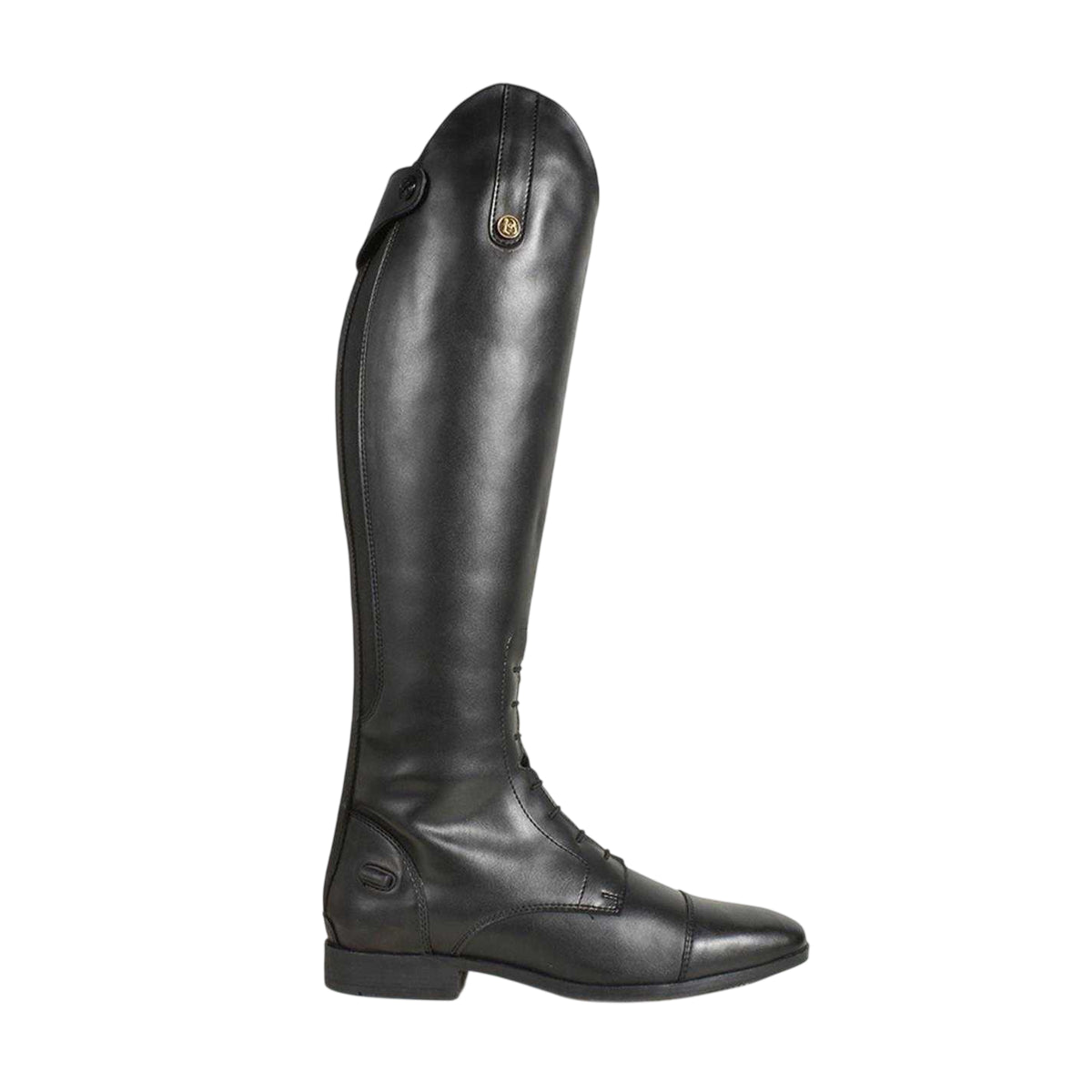 Black - Front - Brogini Womens-Ladies Albareto Leather Low Heel Long Riding Boots