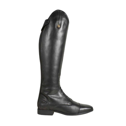 Black - Front - Brogini Womens-Ladies Albareto Leather Low Heel Long Riding Boots
