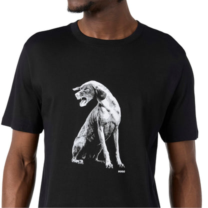 Black - Side - Hugo Mens Didug Crew Neck T-Shirt