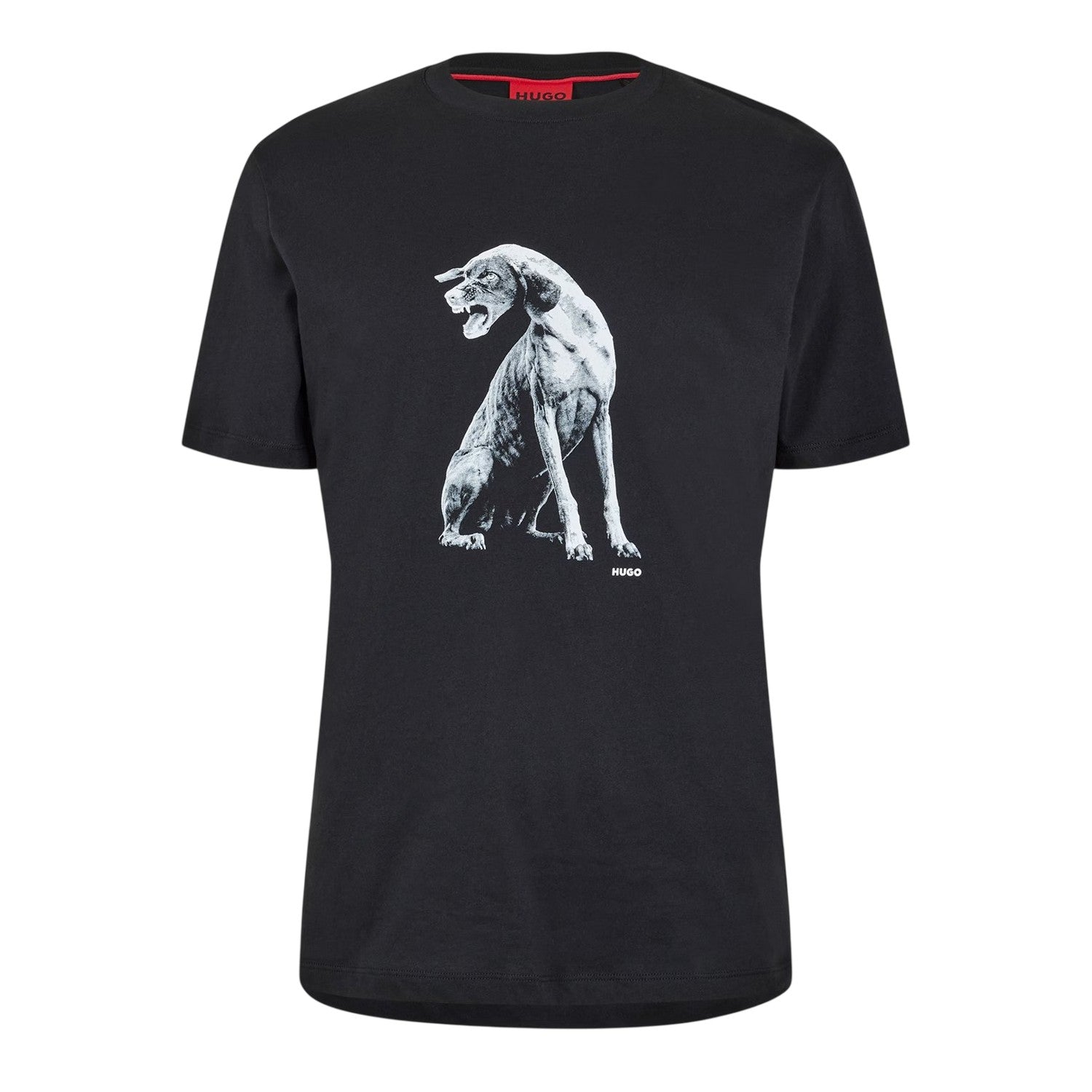 Black - Front - Hugo Mens Didug Crew Neck T-Shirt