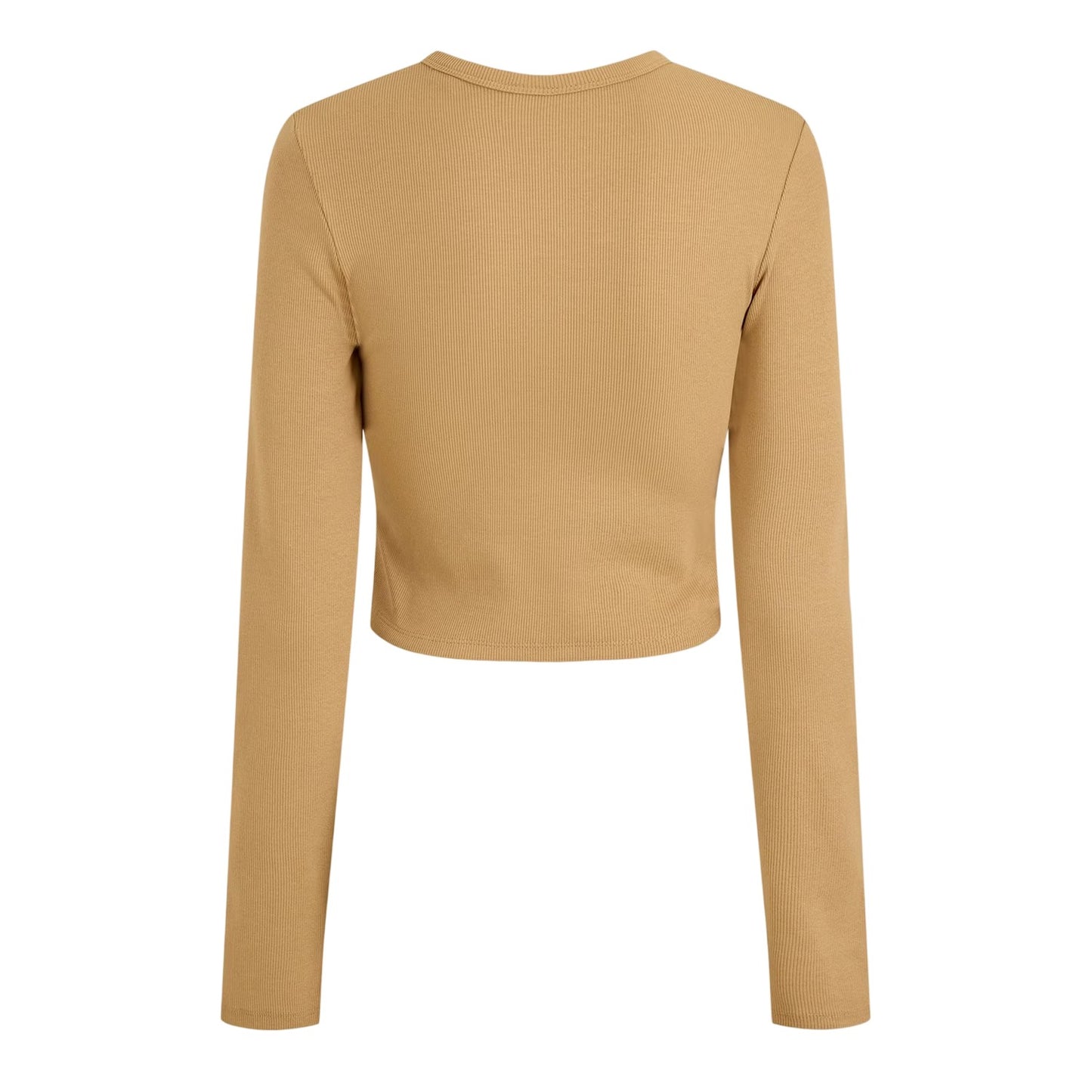 Incense - Back - JJXX Womens-Ladies Feline Slim Long-Sleeved Crop T-Shirt