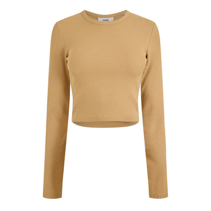 Incense - Front - JJXX Womens-Ladies Feline Slim Long-Sleeved Crop T-Shirt
