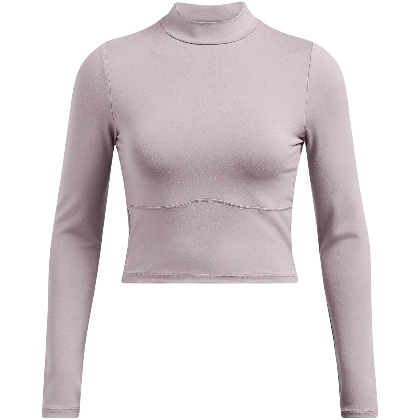 Grey - Front - Under Armour Womens-Ladies Meridian Mock Neck Slim T-Shirt
