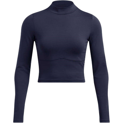 Blue - Front - Under Armour Womens-Ladies Meridian Mock Neck Slim T-Shirt