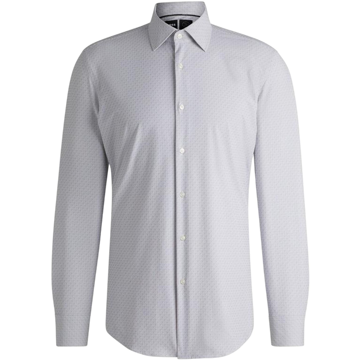 Medium Grey - Front - Boss Mens Hank 222 Oxford Cotton Regular Button-Down Shirt