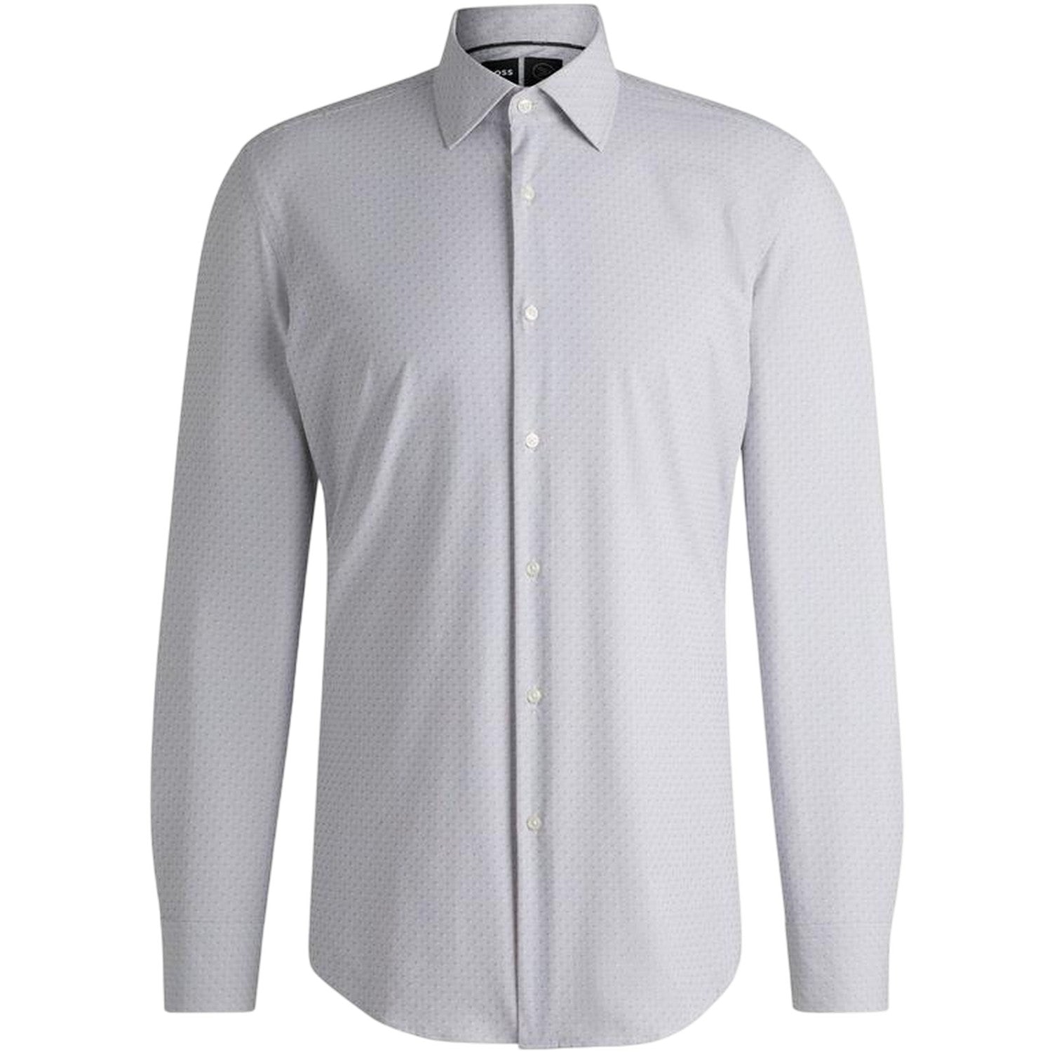 Medium Grey - Front - Boss Mens Hank 222 Oxford Cotton Regular Button-Down Shirt