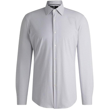 Medium Grey - Front - Boss Mens Hank 222 Oxford Cotton Regular Button-Down Shirt