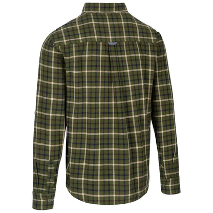 Green - Back - Trespass Mens Withnell Casual Button-Down Shirt