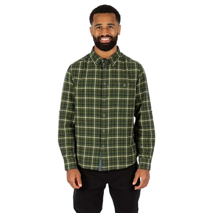 Green - Side - Trespass Mens Withnell Casual Button-Down Shirt