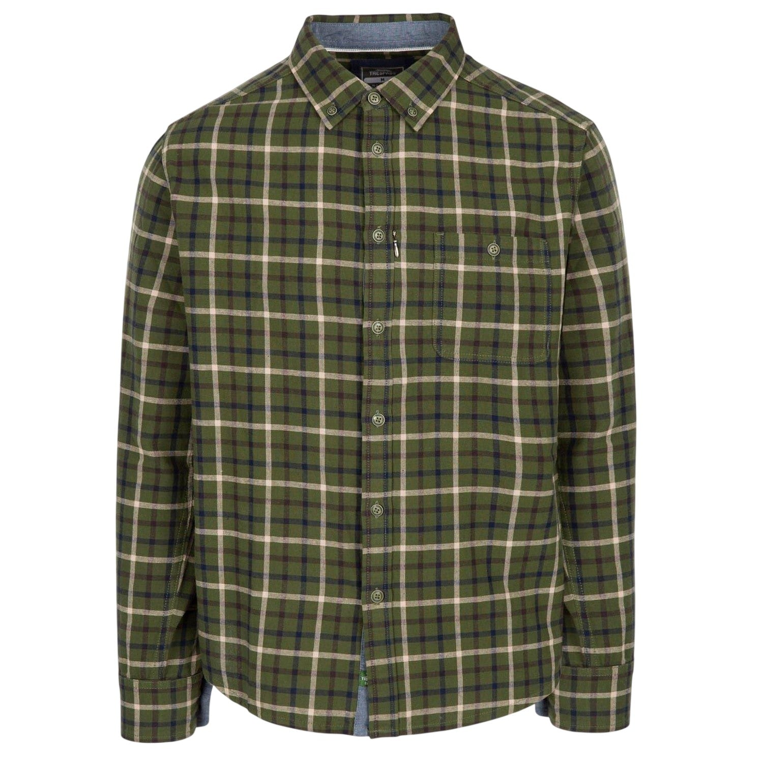 Green - Front - Trespass Mens Withnell Casual Button-Down Shirt