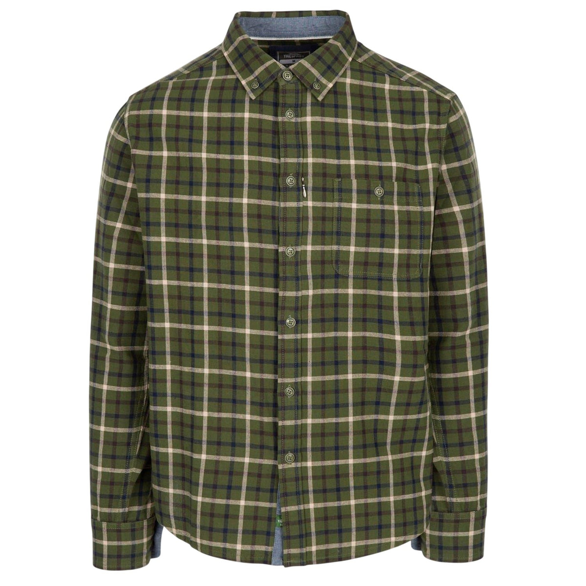 Green - Front - Trespass Mens Withnell Casual Button-Down Shirt