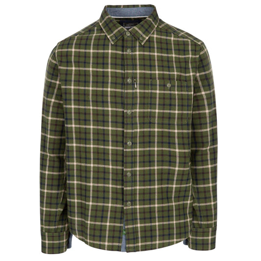 Green - Front - Trespass Mens Withnell Casual Button-Down Shirt