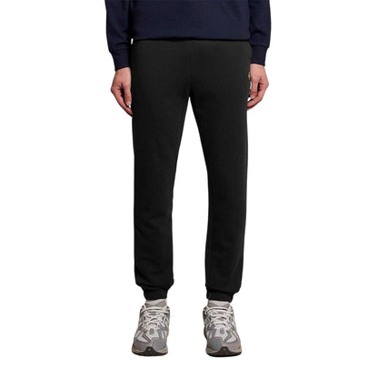 Jet Black - Front - Lyle & Scott Mens Fleece Elasticated Hem Joggers