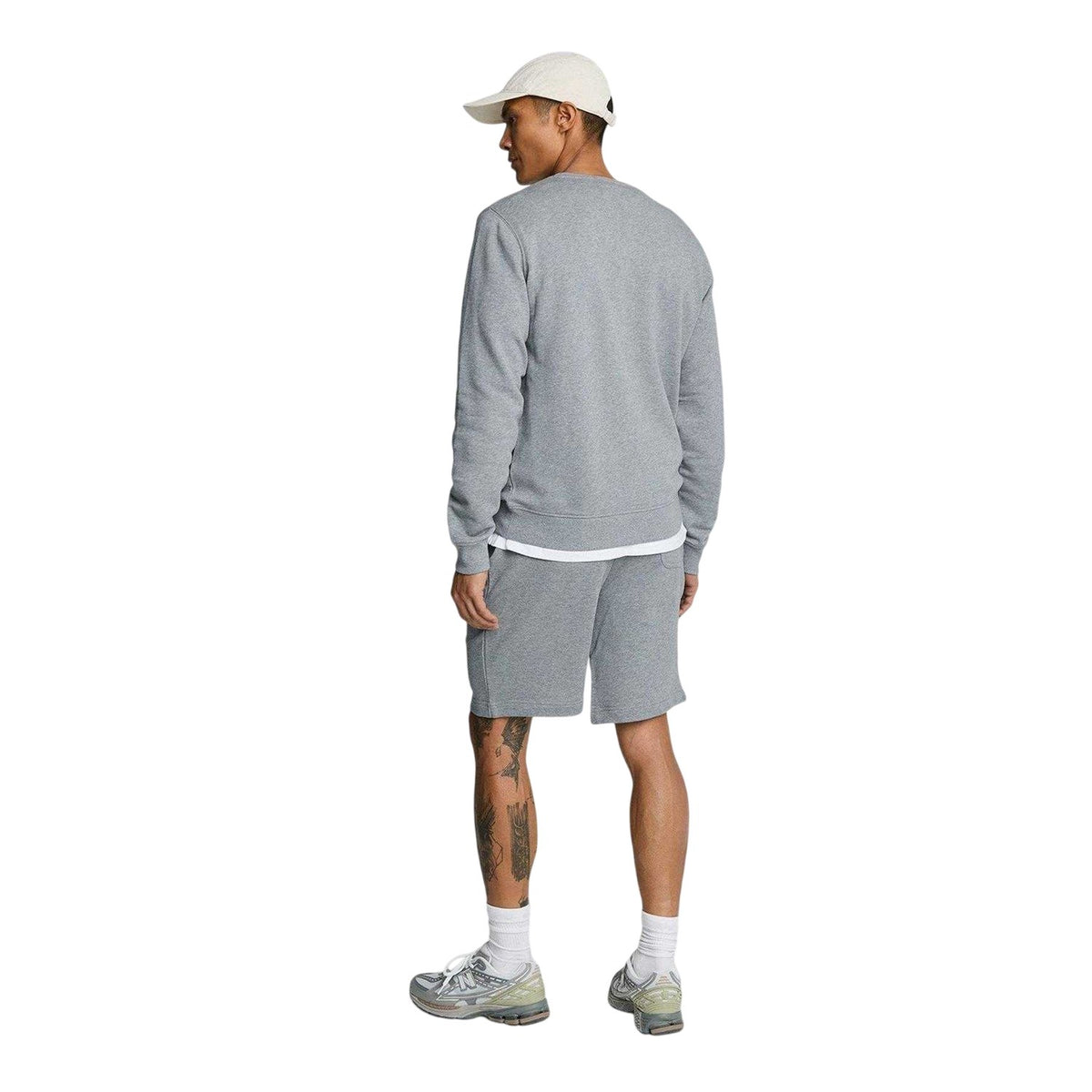 Grey Marl - Back - Lyle & Scott Mens Fleece Plain Sweat Shorts