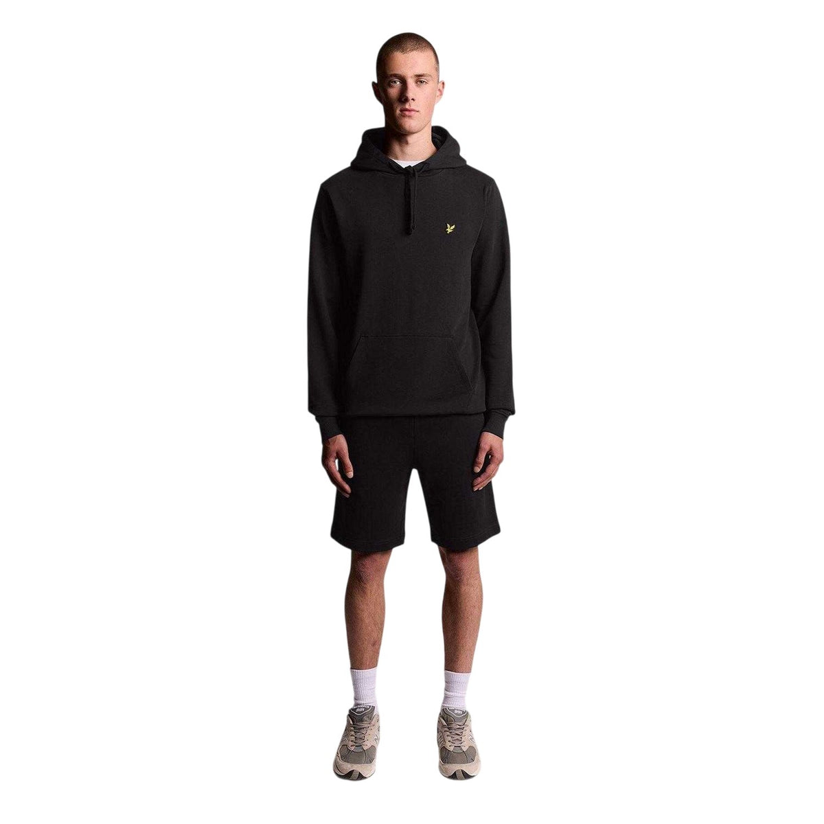 Jet Black - Side - Lyle & Scott Mens Fleece Plain Sweat Shorts