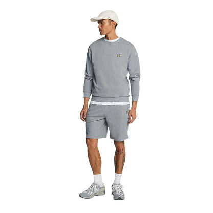 Grey Marl - Front - Lyle & Scott Mens Fleece Plain Sweat Shorts