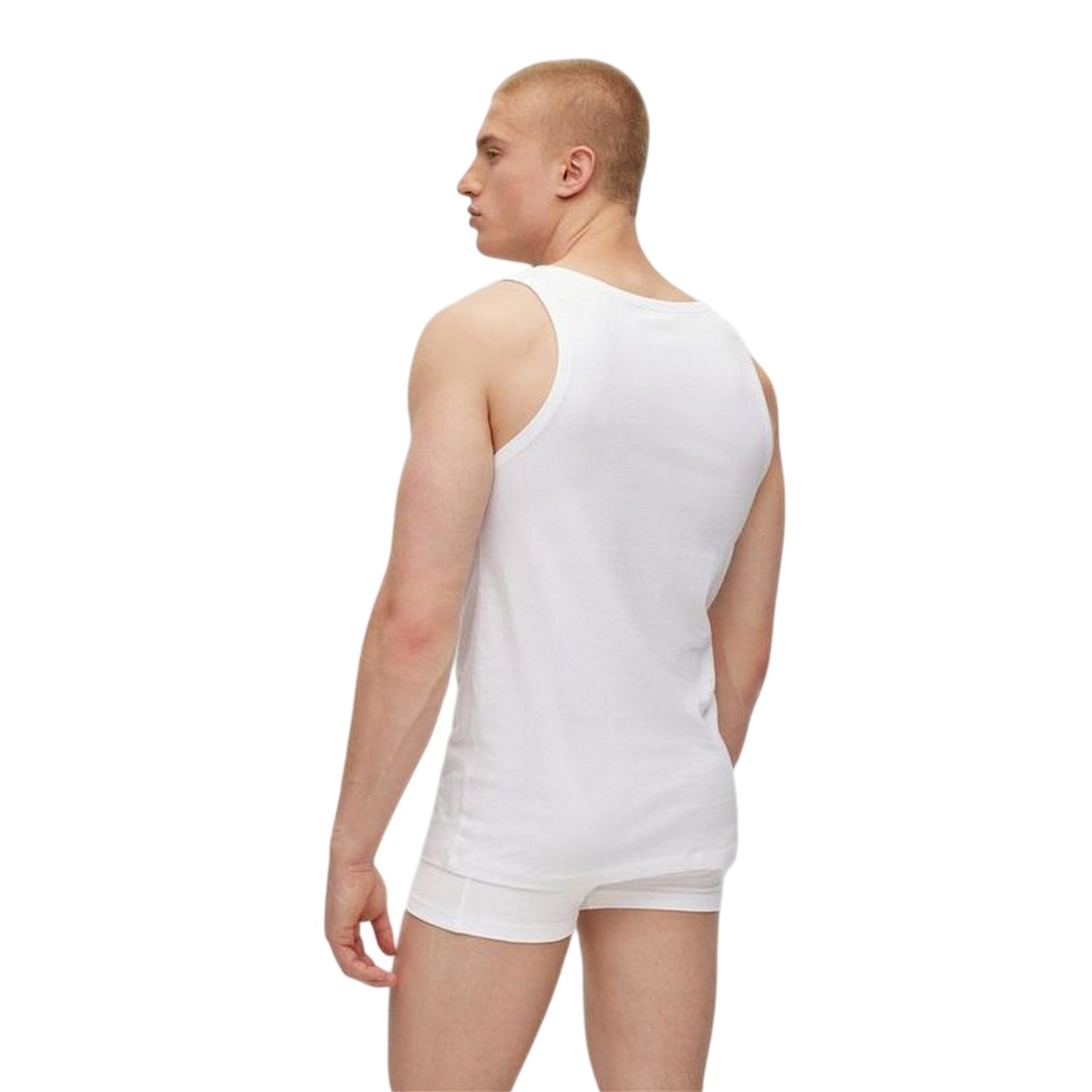 White - Lifestyle - Boss Mens Hbw Premium Cotton Tank Top (Pack of 3)