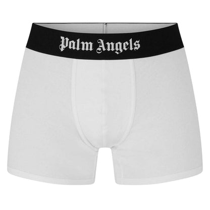 White-Black - Side - Palm Angels Mens Boxer Briefs (Pack of 2)