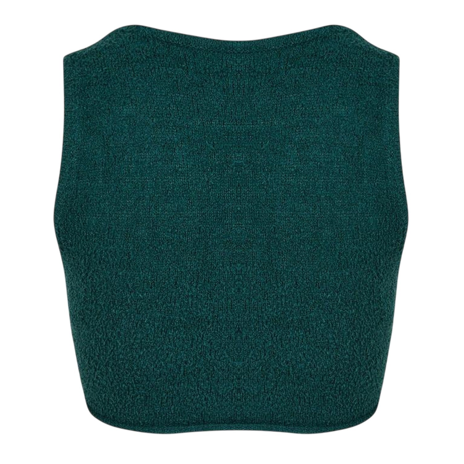 Forest Green - Back - Reebok Womens-Ladies Classic Cropped Polyester Fitted Tank Top