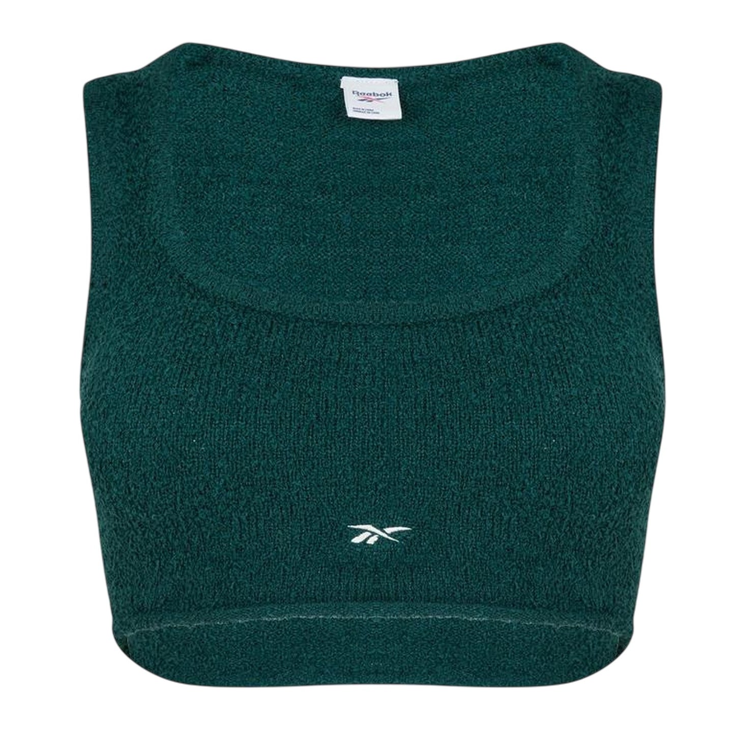 Forest Green - Front - Reebok Womens-Ladies Classic Cropped Polyester Fitted Tank Top