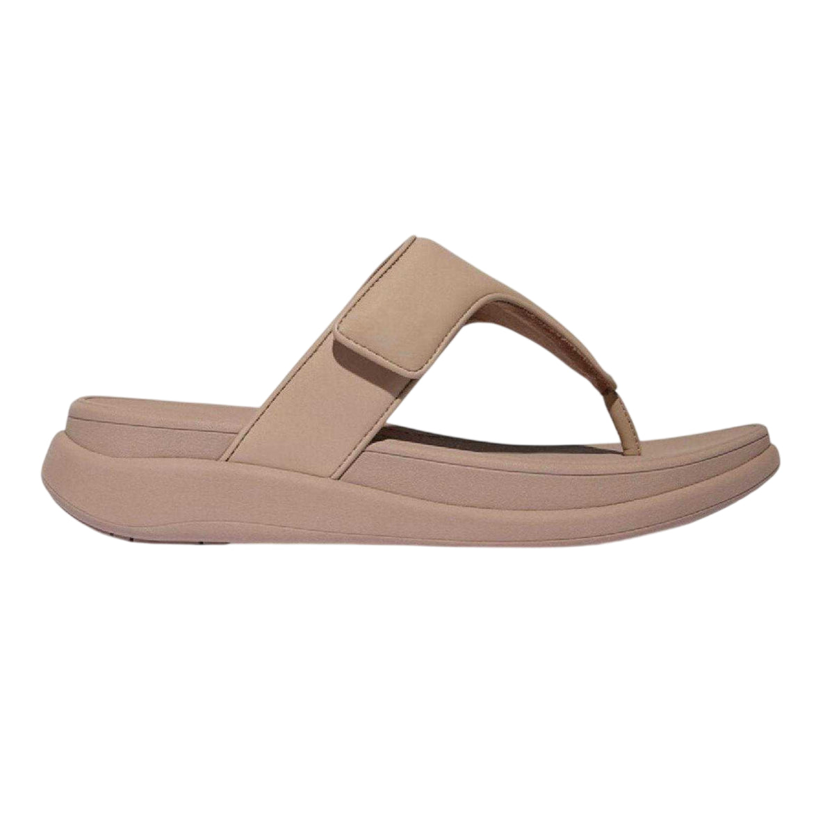 Beige - Front - Fit Flop Womens-Ladies F-Mode Toe Post Flatform Sandals