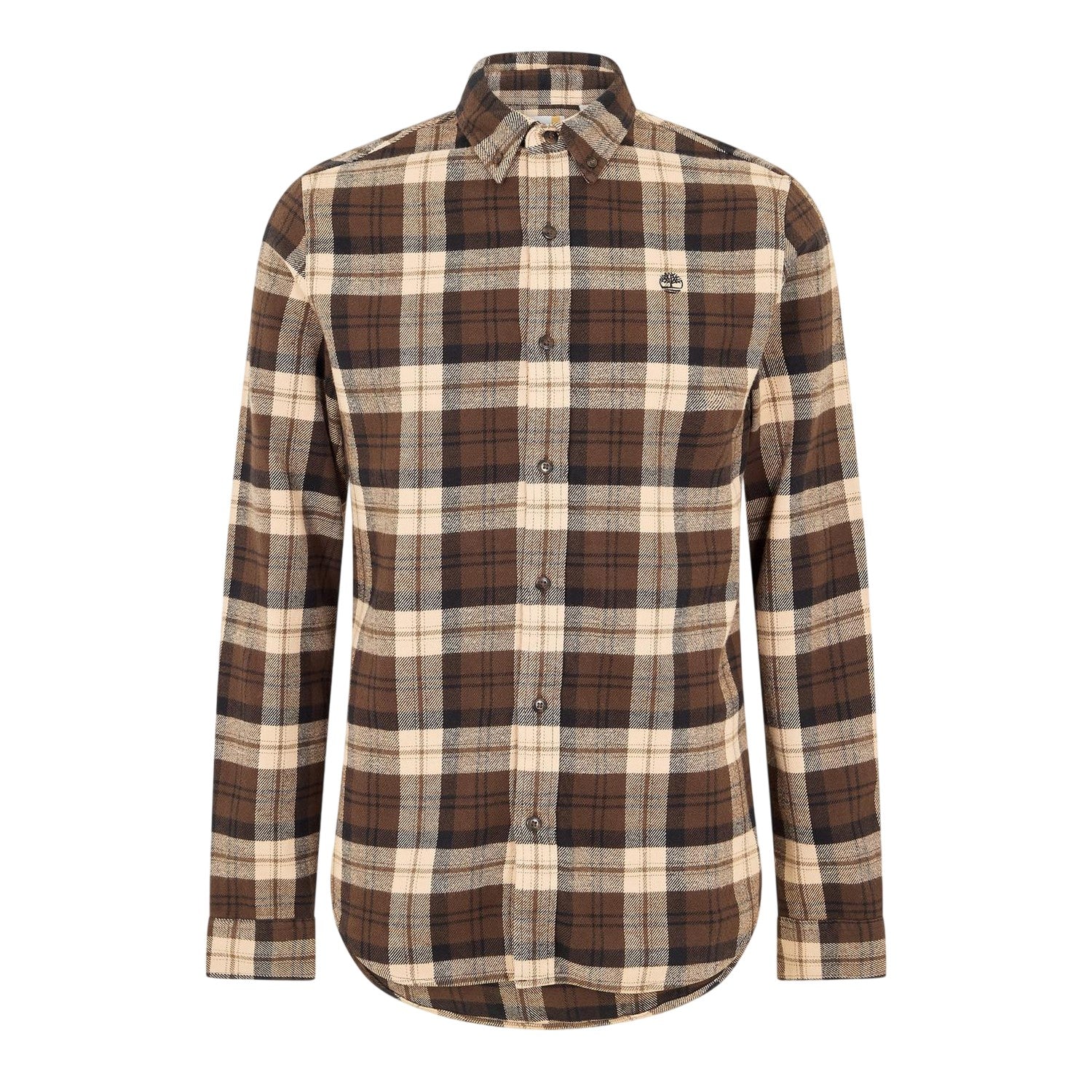 Chocolate Brown - Front - Timberland Mens Checked Casual Button-Down Shirt