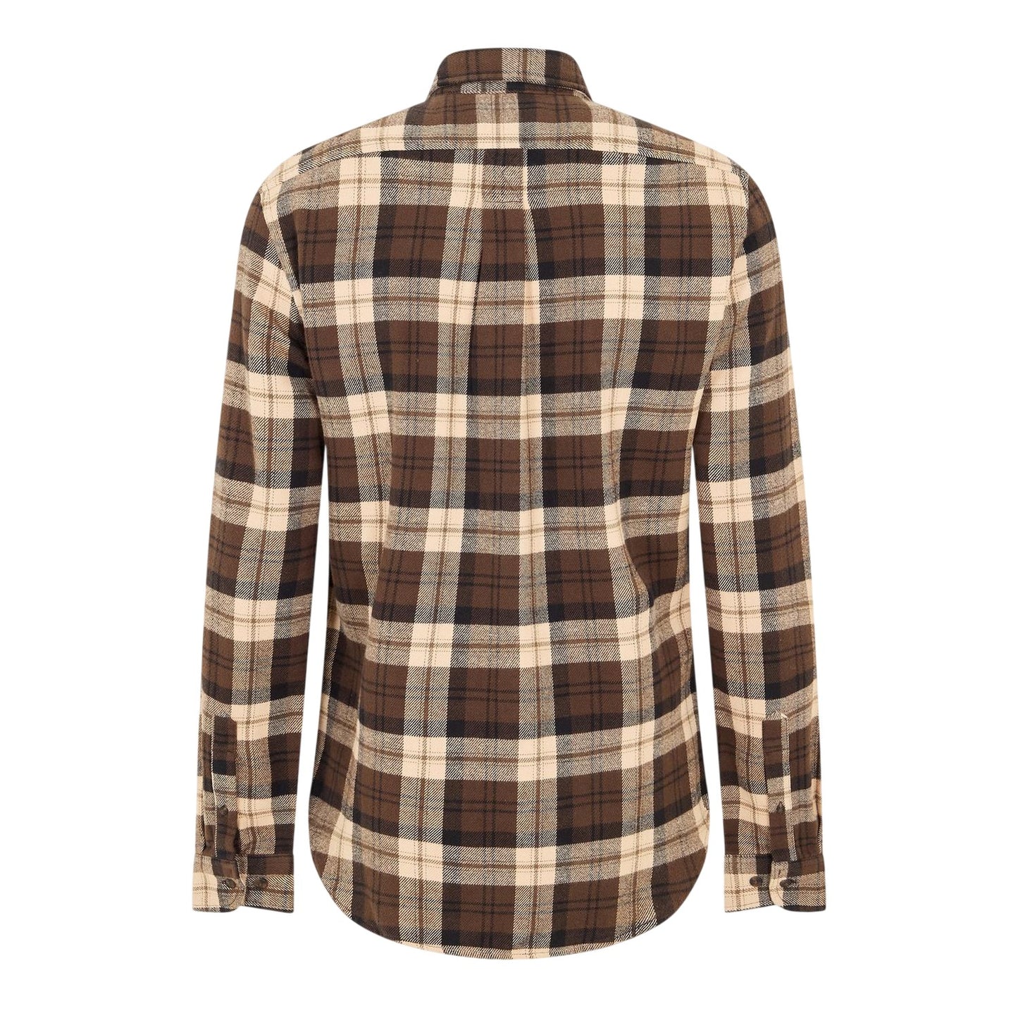 Chocolate Brown - Back - Timberland Mens Checked Casual Button-Down Shirt