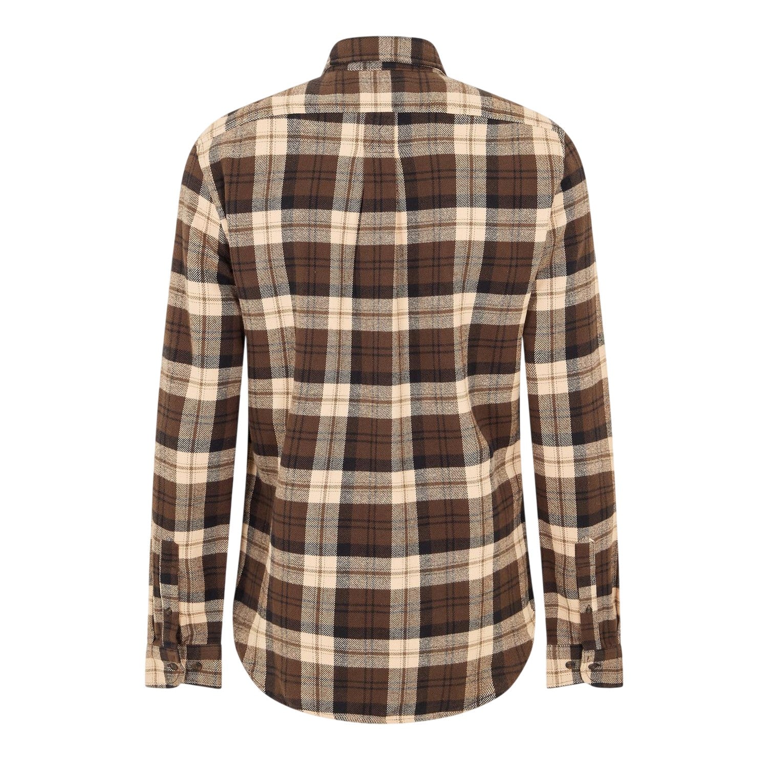 Chocolate Brown - Back - Timberland Mens Checked Casual Button-Down Shirt