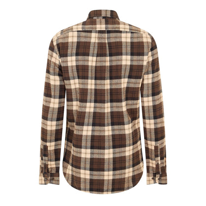 Chocolate Brown - Back - Timberland Mens Checked Casual Button-Down Shirt
