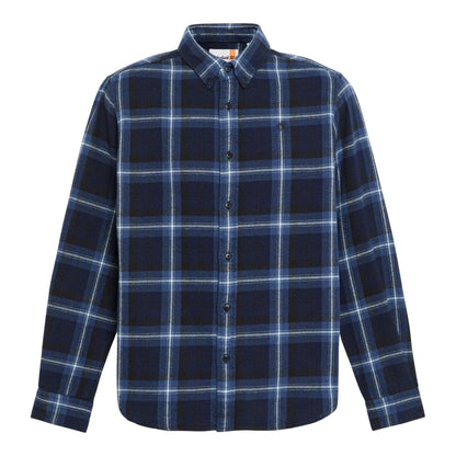 Peacoat - Front - Timberland Mens Checked Casual Button-Down Shirt