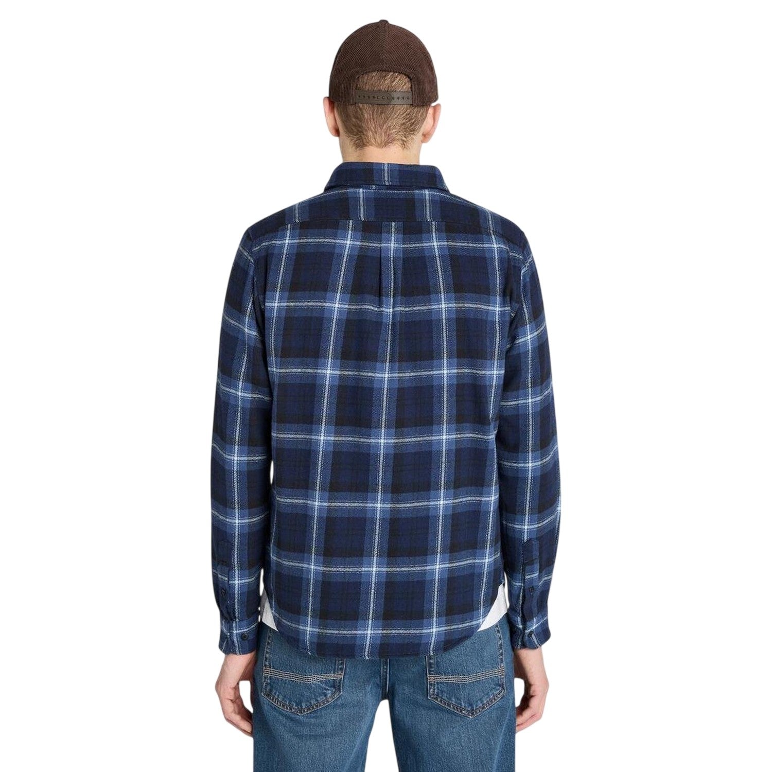 Peacoat - Back - Timberland Mens Checked Casual Button-Down Shirt