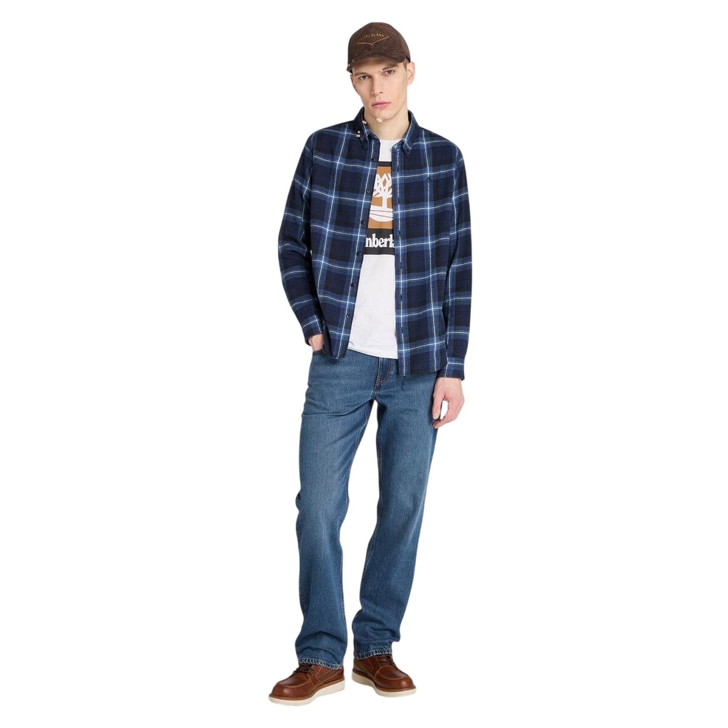 Peacoat - Side - Timberland Mens Checked Casual Button-Down Shirt