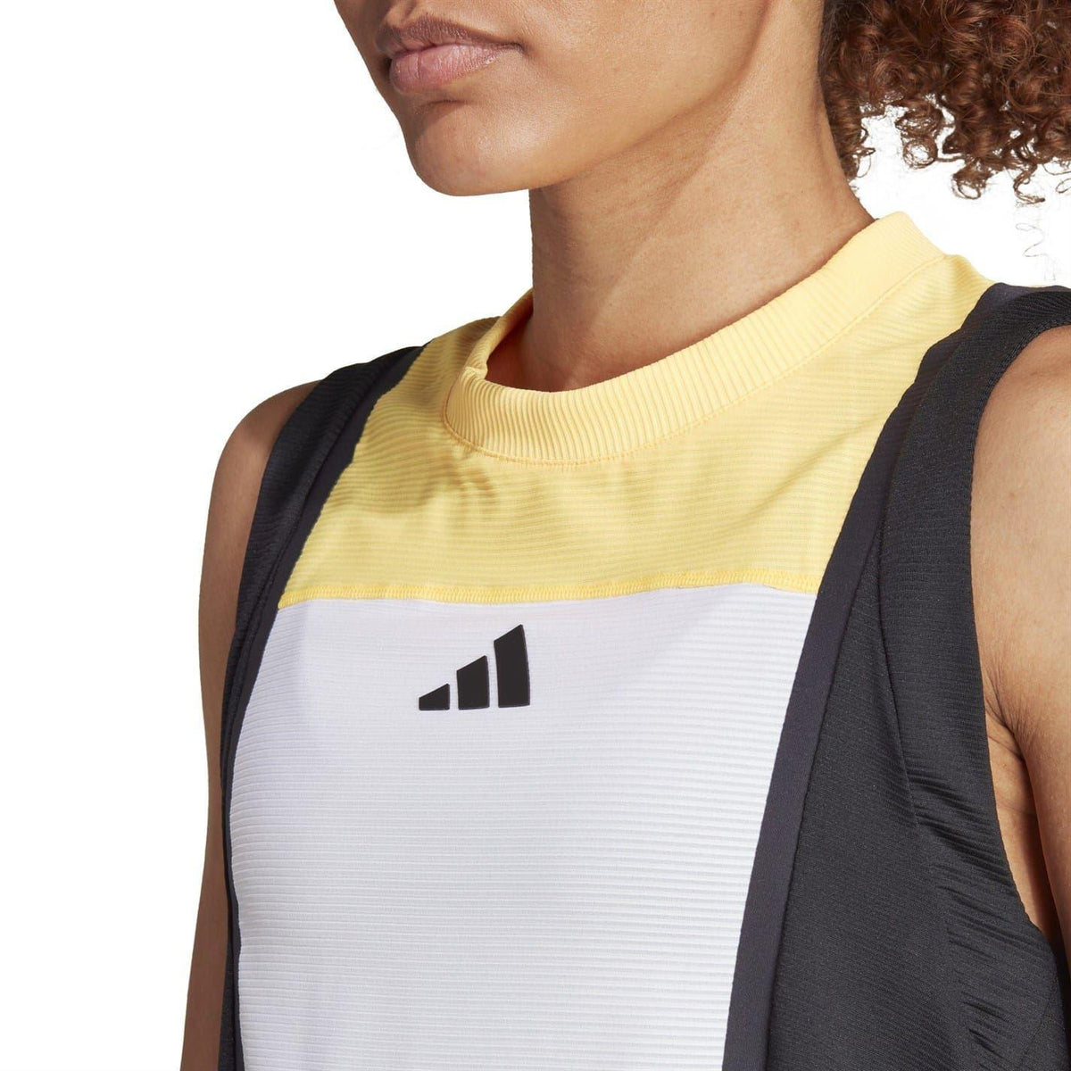 White-Black-Orange - Side - Adidas Womens-Ladies Regular Sleeveless Tank Top
