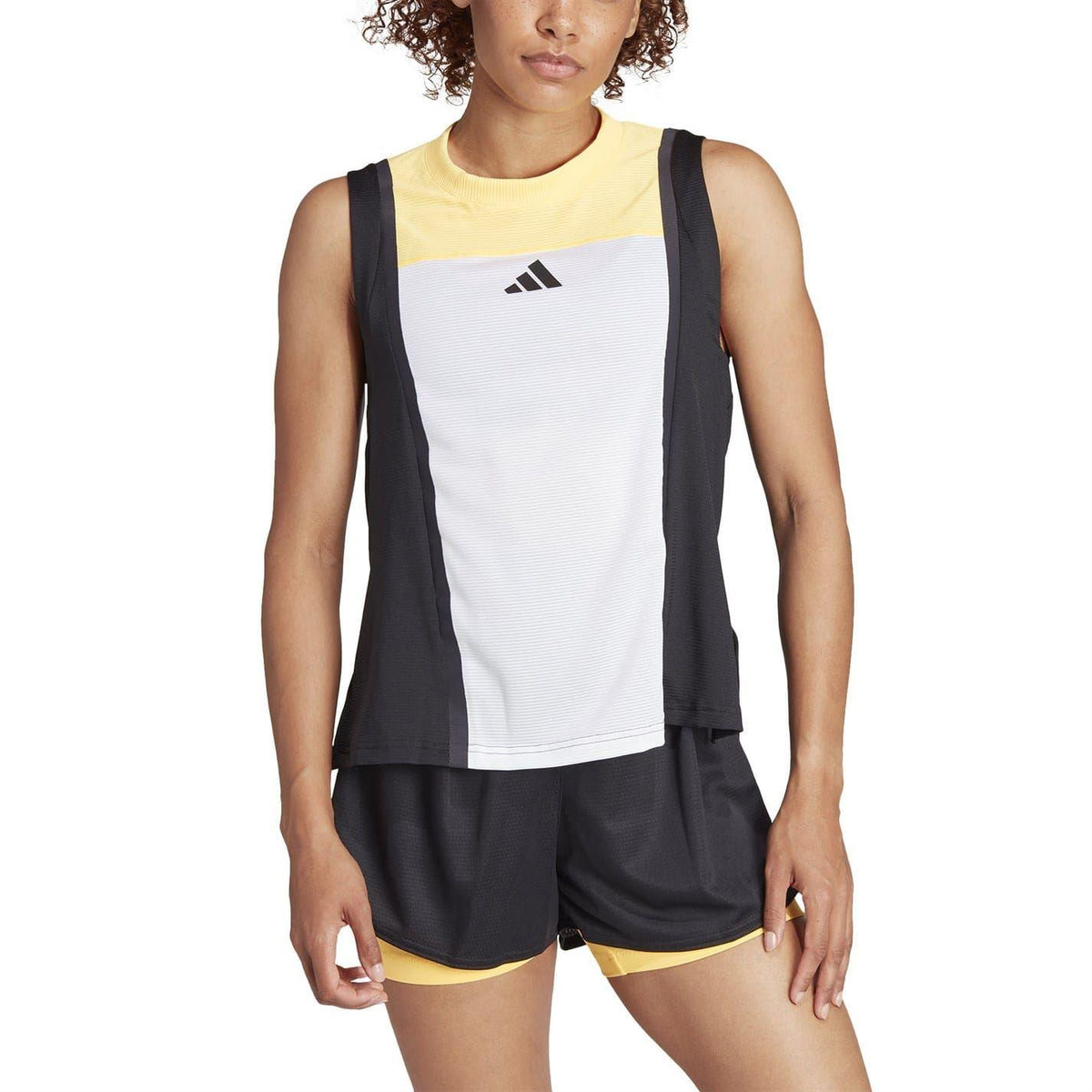 White-Black-Orange - Lifestyle - Adidas Womens-Ladies Regular Sleeveless Tank Top