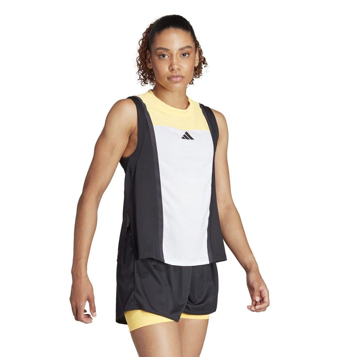 White-Black-Orange - Pack Shot - Adidas Womens-Ladies Regular Sleeveless Tank Top