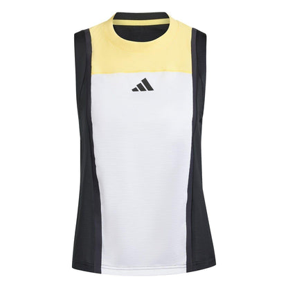 White-Black-Orange - Front - Adidas Womens-Ladies Regular Sleeveless Tank Top