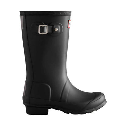 Black - Front - Hunter Childrens-Kids Original Waterproof Low Heel Wellington Boots
