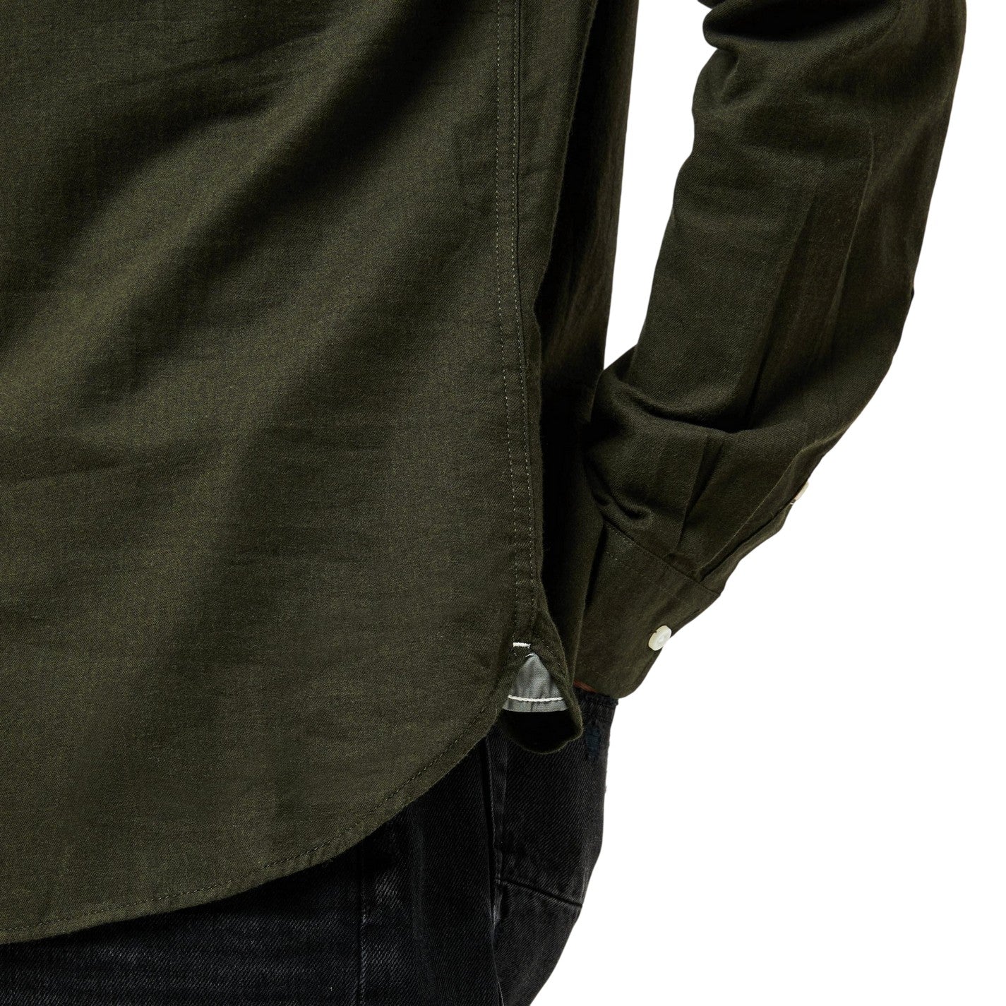 Rosin - Side - Only Mens Plain Regular Long-Sleeved Button-Down Shirt