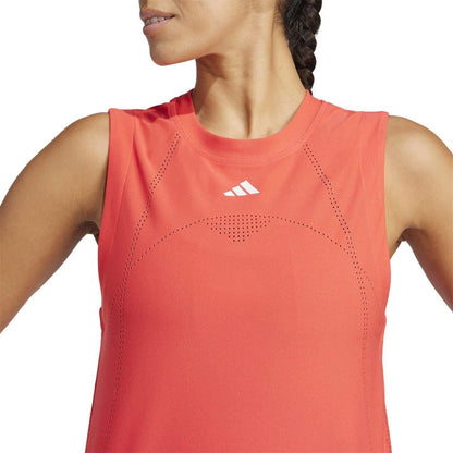 Red - Side - Adidas Womens-Ladies Match Pro Climacool Tennis Tank Top