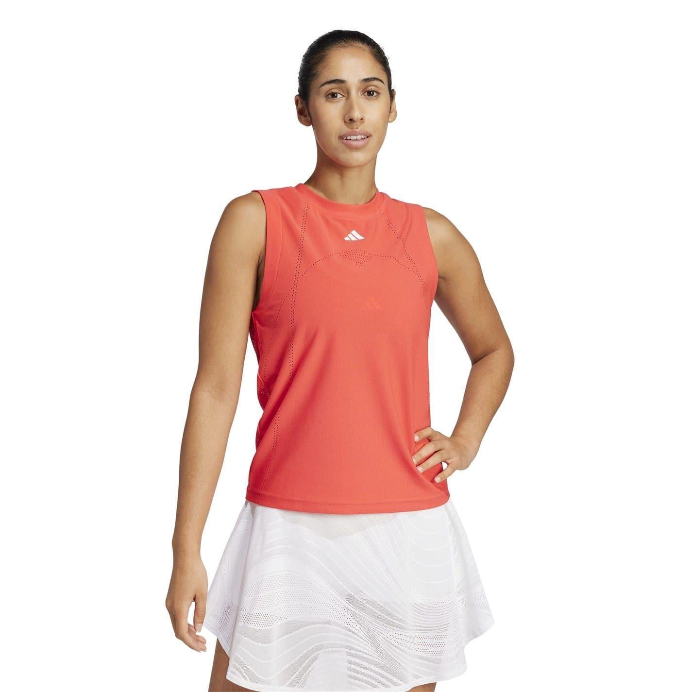 Red - Lifestyle - Adidas Womens-Ladies Match Pro Climacool Tennis Tank Top