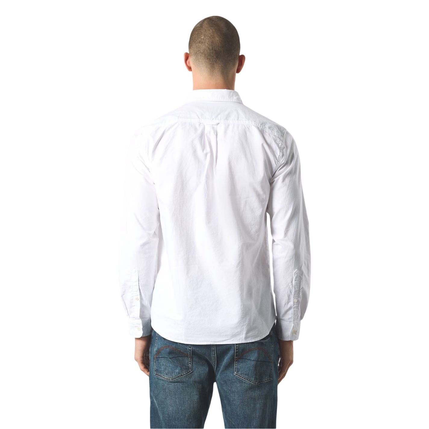 White - Back - Pretty Green Mens Paisley Lined Button-Down Shirt