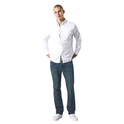 White - Lifestyle - Pretty Green Mens Paisley Lined Button-Down Shirt